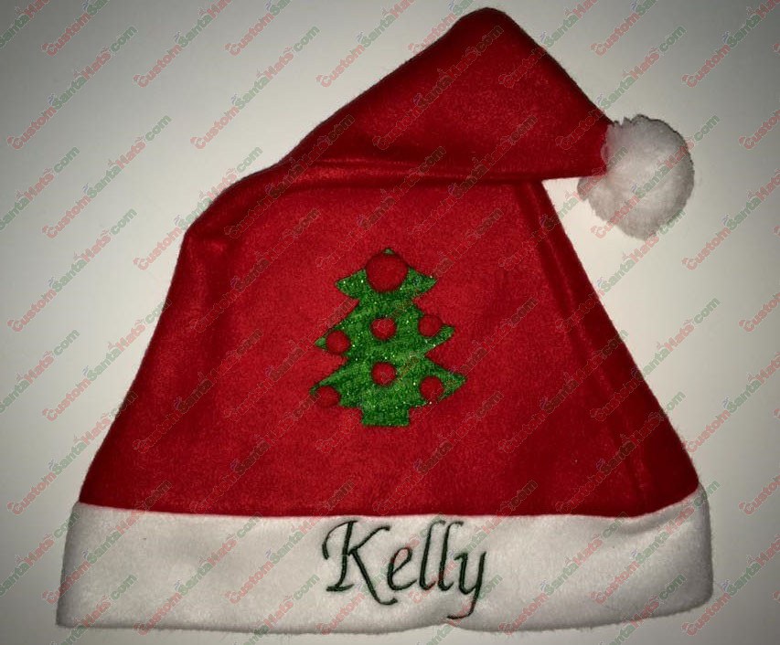 Christmas Tree with Red Balls Santa Hat