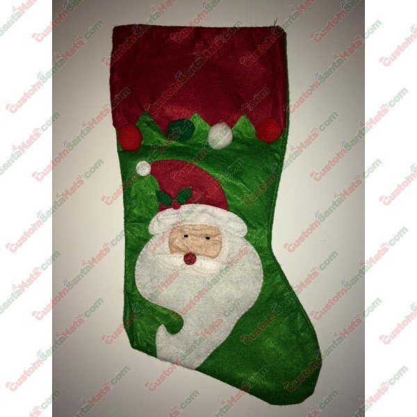 Felt Green Santa Stocking