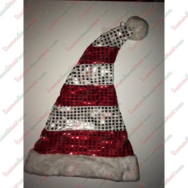 Red & White Sequin Santa Hat