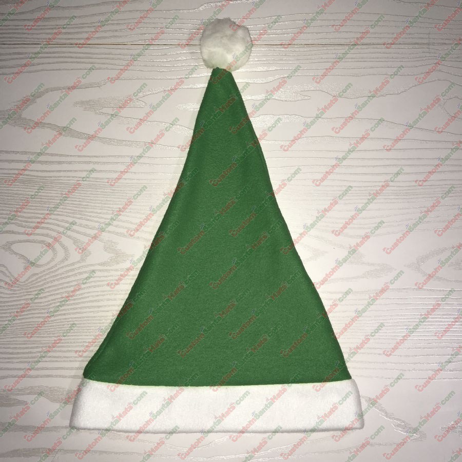 Fleece Green Santa Hat