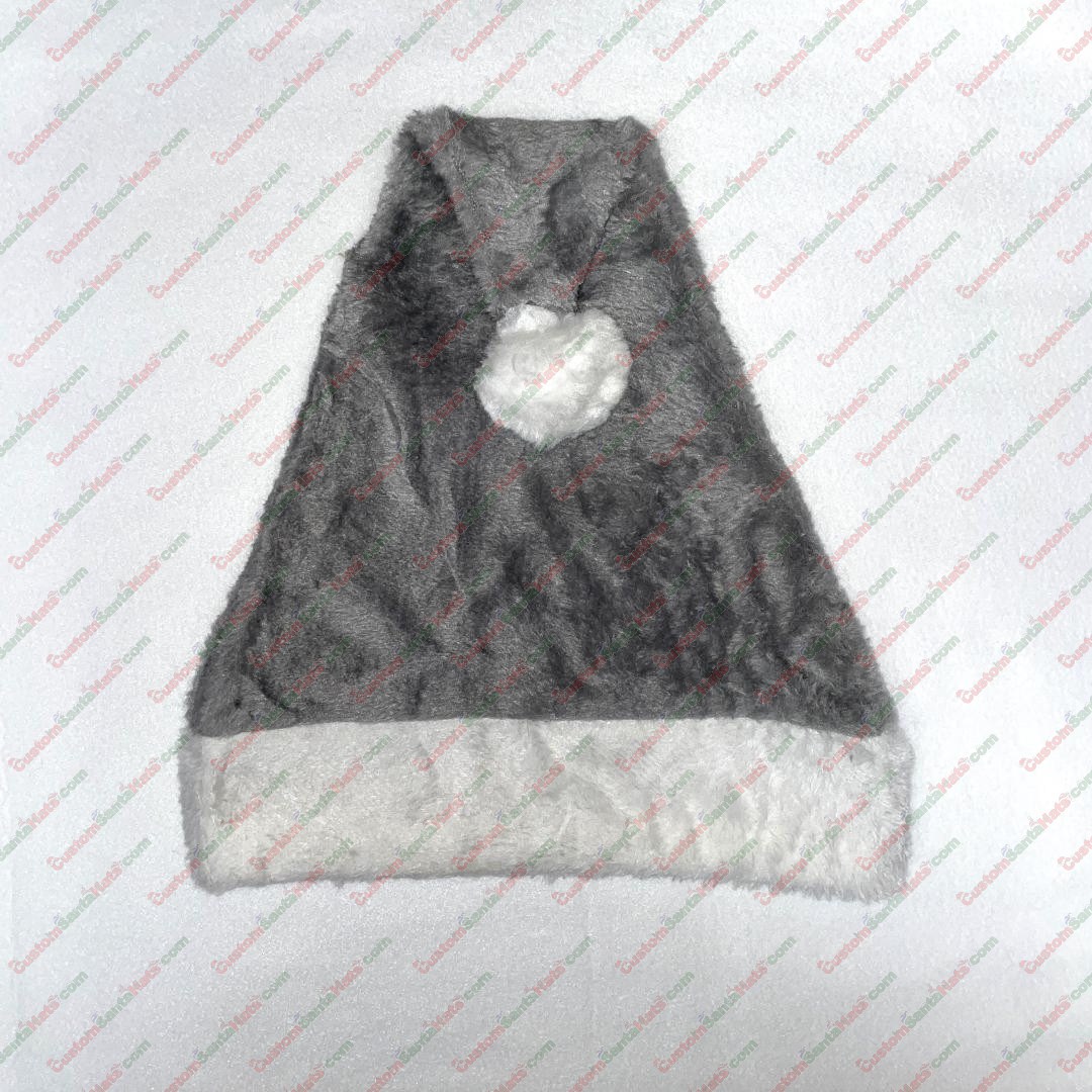 Gray Plush Santa Hat