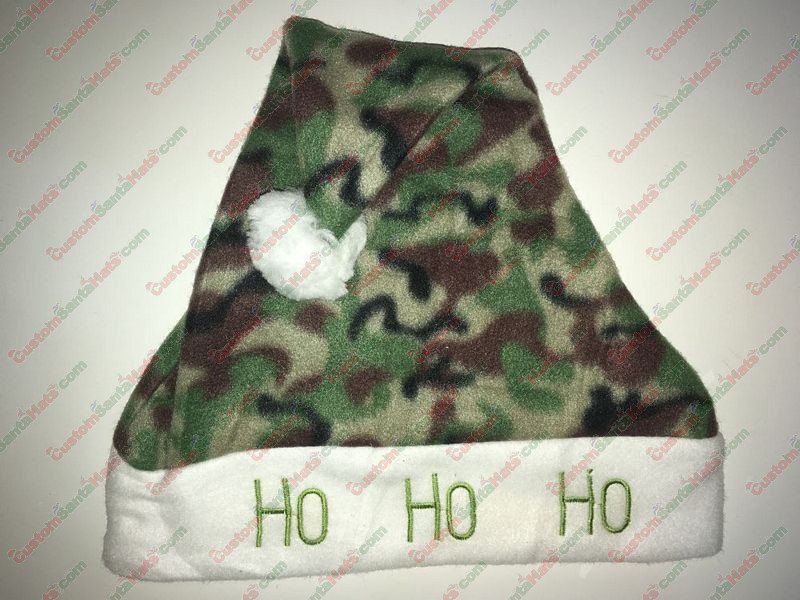HOHOHO Green Camo Santa Hat