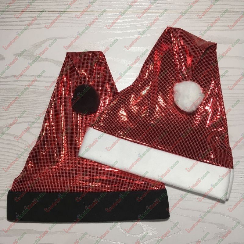 Shiny Grid Red Santa Hat