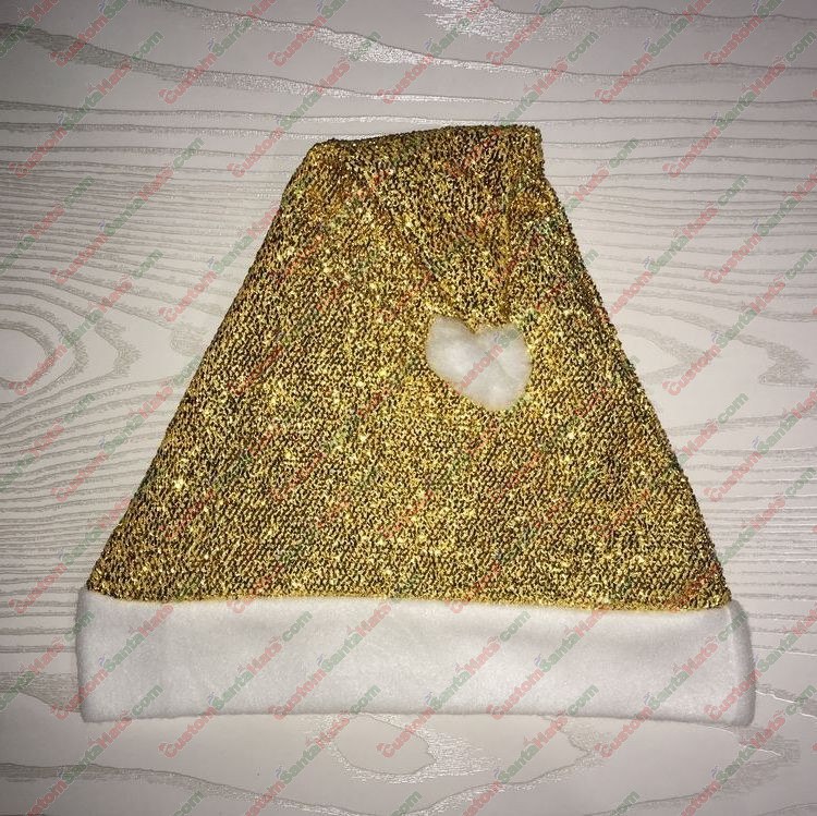Gold Sparkle Santa Hat
