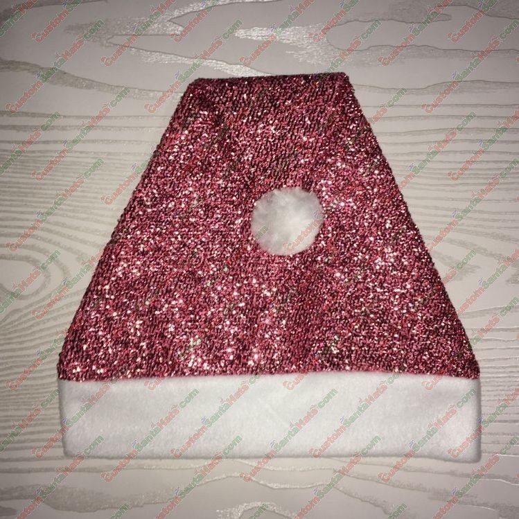 Pink Sparkle Santa Hat