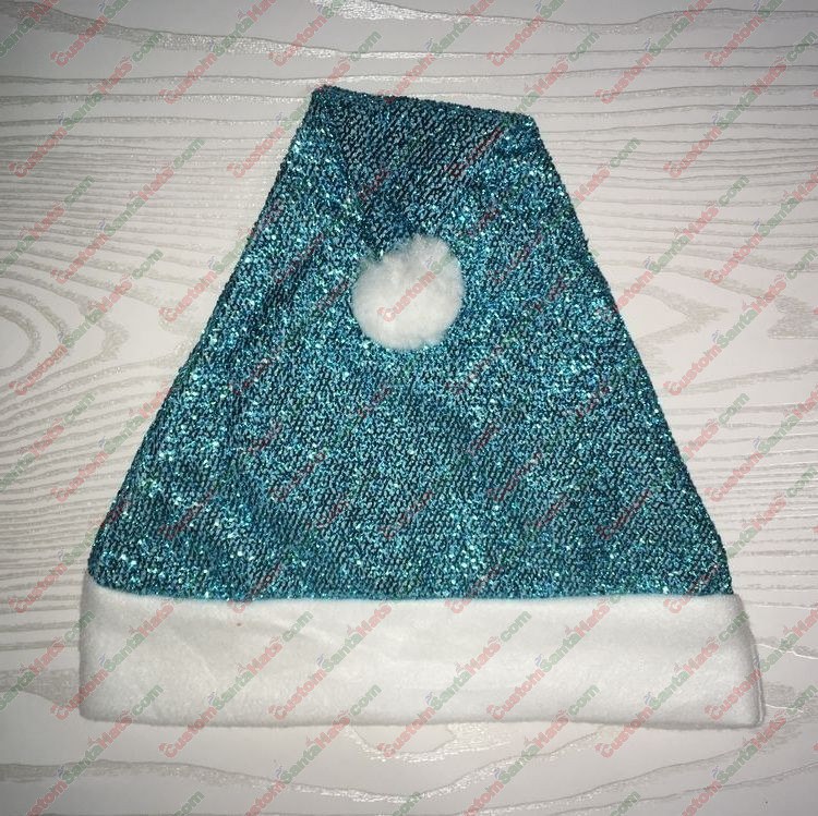 Turquoise Sparkle Santa Hat