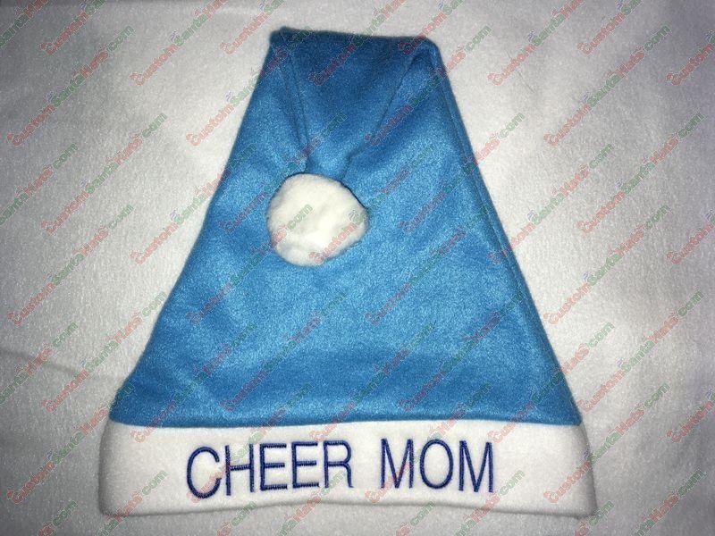 Cheer MOM Santa Hat Light Blue
