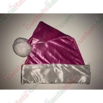 Metallic Pink Fleece Santa Hat