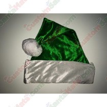 Metallic Green Fleece Santa Hat