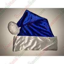 Metallic Blue Fleece Santa Hat