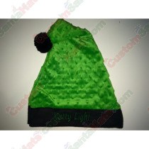 Soft Green Dot & Black Santa Hat
