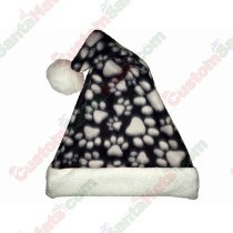Black Dog Paws Santa Hat