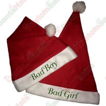 Bad Boy & Bad Girl Santa Hat Combo