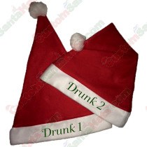 Drunk 1 & Drunk 2 Santa Hat Combo