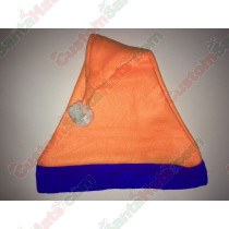 Orange Santa Hat Fleece Blue Brim SSF