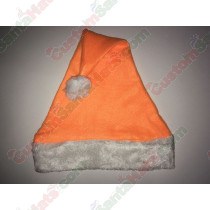 Orange Fleece Santa Hat Plush Brim