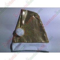 Premium Gold Sequin Santa Hat
