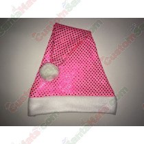 Hot Pink Sequin Santa Hat