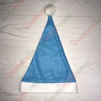 Fleece Light Blue Santa Hat