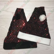 Square Sequin Red and Black Santa Hat