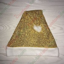 Gold Sparkle Santa Hat