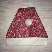 Pink Sparkle Santa Hat