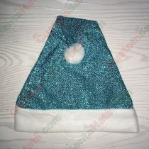 Turquoise Sparkle Santa Hat