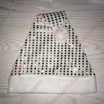 Silver Sequin Santa Hat