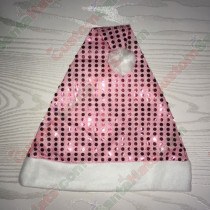 Pink Sequin Santa Hat