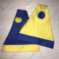 Blue and Pale Yellow Santa Hat