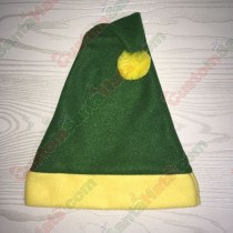 Dark Green and Pale Yellow Santa Hat