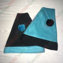 Teal and Black Santa Hat