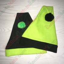 Lime Green and Black Santa Hat