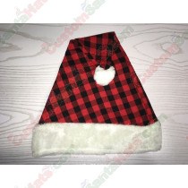 Red & Black Plaid Santa Hat