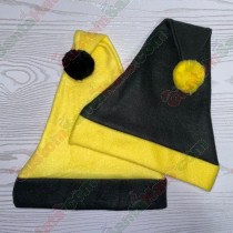 Black and Lemon Yellow Santa Hat