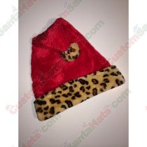 Cheetah Red Santa Hat