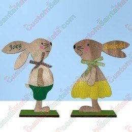 Wooden Easter Bunny Custom Name