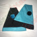 Teal and Black Santa Hat