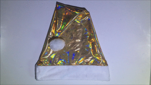 Premium Gold Color-Shifting Rainbow Santa Hat