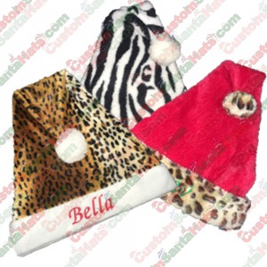 Animal Print Santa Hats