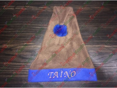 Blue and Brown Santa Hat ID-3