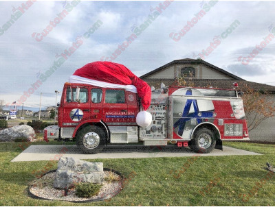 Giant Santa Hat Fire Truck
