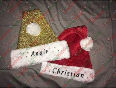 Gold Sparkle Santa Hats ID-102
