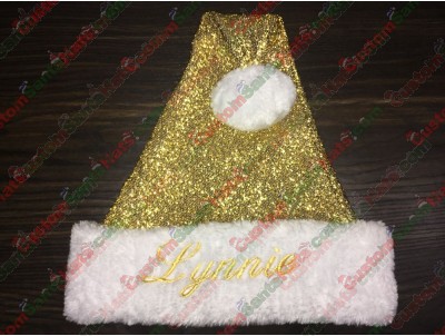 Gold Sparkle Santa Hats ID-14