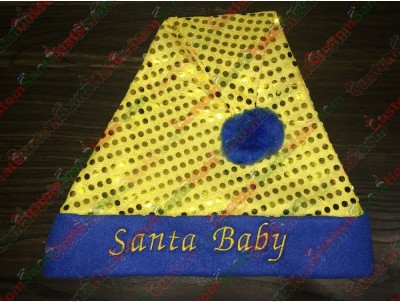 Yellow Sequin Santa Hats ID-15