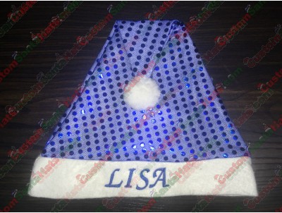 Blue Sequin Santa Hats ID-35