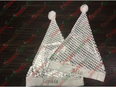 Silver Sequin Santa Hats ID-45