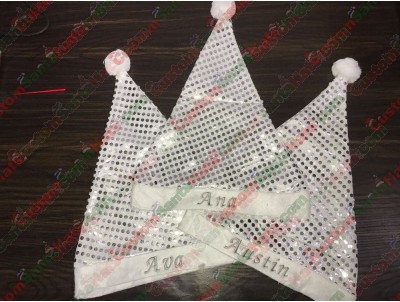 Silver Sequin Santa Hats ID-58
