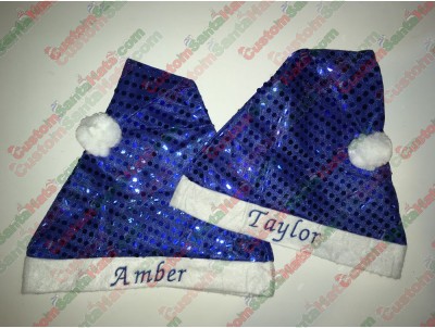 Blue Sequin Santa Hats ID-62