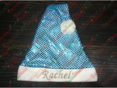 Teal Sequin Santa Hats ID-8